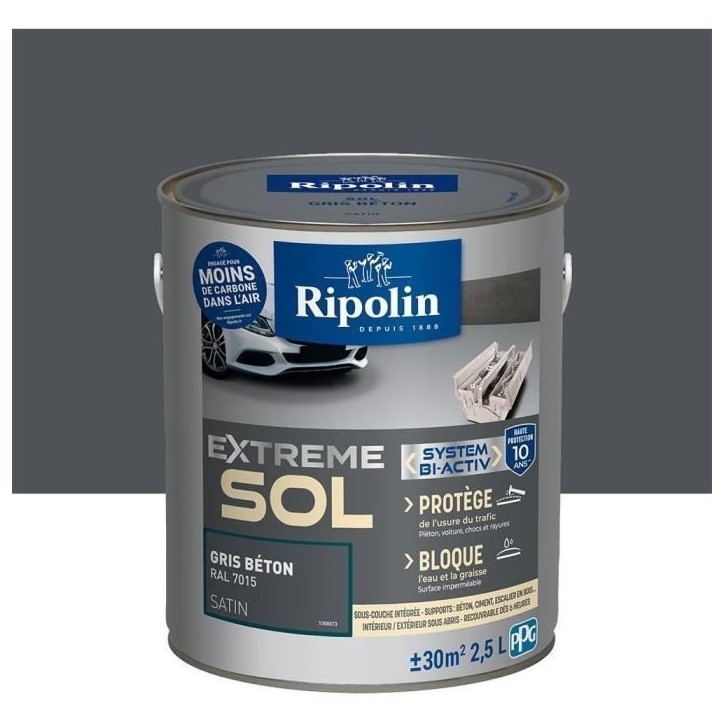 RIPOLIN PROTECTION EXTREME SOL GRIS BETON RAL 70 SATIN 2,5 L RIPOLIN PROTECTION EXTREME SOL GRIS BETON RAL 70 SATIN 2,5 L