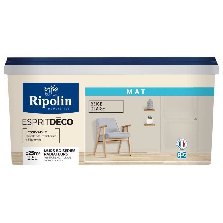 RIPOLIN ESPRIT DECO BEIG GLAIS MAT 2.5L RIPOLIN ESPRIT DECO BEIG GLAIS MAT 2.5L