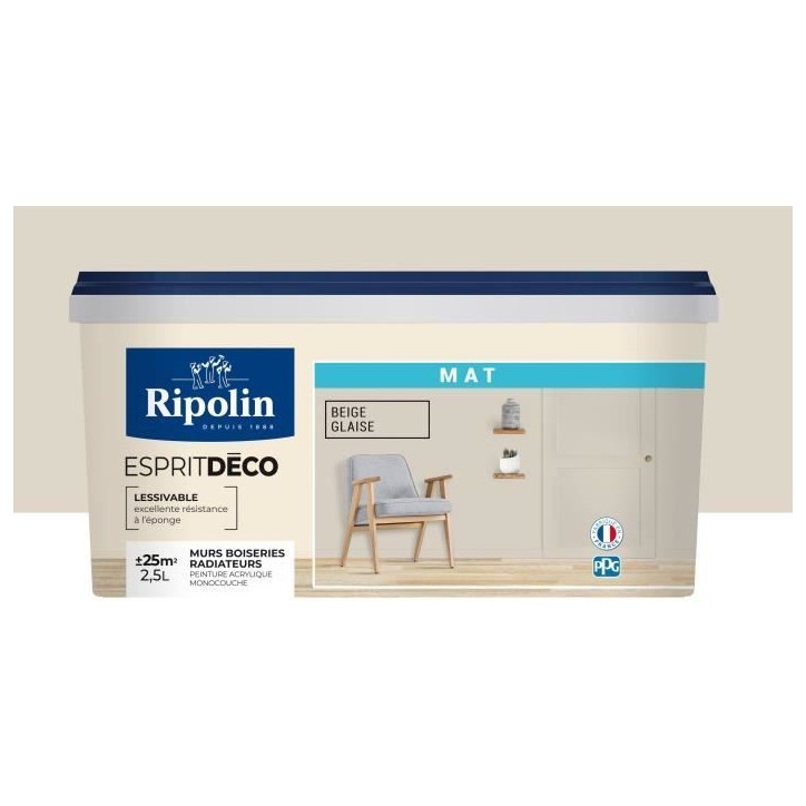 RIPOLIN ESPRIT DECO BEIG GLAIS MAT 2.5L RIPOLIN ESPRIT DECO BEIG GLAIS MAT 2.5L