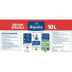 Peinture murs et plafonds - Blanc - Mat - RIPOLIN - 10 L - Edition sp