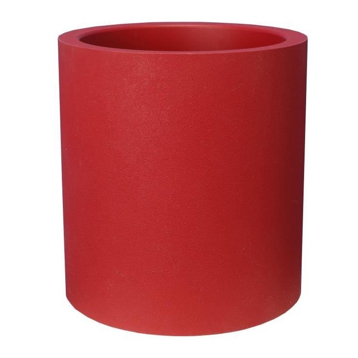 Pot de fleurs - RIVIERA - Granit rond - D49 x H53,5 cm - 57L - Rouge Pot de fleurs - RIVIERA - Granit rond - D49 x H53,5 cm - 57L - Rouge