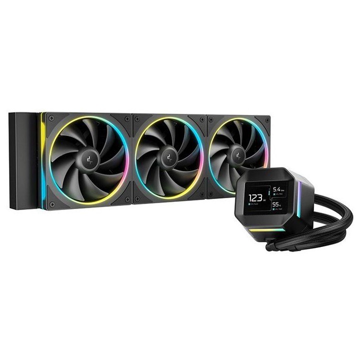 DEEPCOOL - R-LM360-BKDMMC-1 - Watercooling - 360mm AIO - Ecran IPS de 2,4 pouces - Noir - Pompe 6eme génération - 2500 a 3400 DEEPCOOL - R-LM360-BKDMMC-1 - Watercooling - 360mm AIO - Ecran IPS de 2,4 pouces - Noir - Pompe 6eme génération - 2500 a 3400