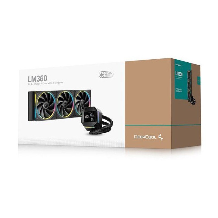DEEPCOOL - R-LM360-BKDMMC-1 - Watercooling - 360mm AIO - Ecran IPS de 2,4 pouces - Noir - Pompe 6eme génération - 2500 a 3400 DEEPCOOL - R-LM360-BKDMMC-1 - Watercooling - 360mm AIO - Ecran IPS de 2,4 pouces - Noir - Pompe 6eme génération - 2500 a 3400