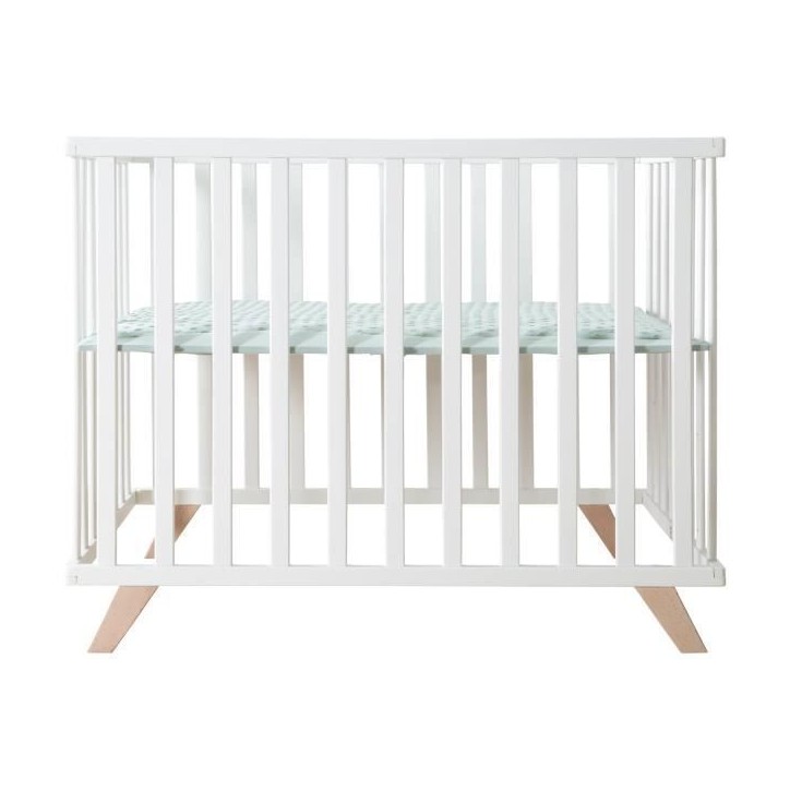 Parc bébé - ROBA - 75 x 100 cm - Tapis de parc 'Lil Planet' vert givré inclus - Blanc Parc bébé - ROBA - 75 x 100 cm - Tapis de parc 'Lil Planet' vert givré inclus - Blanc