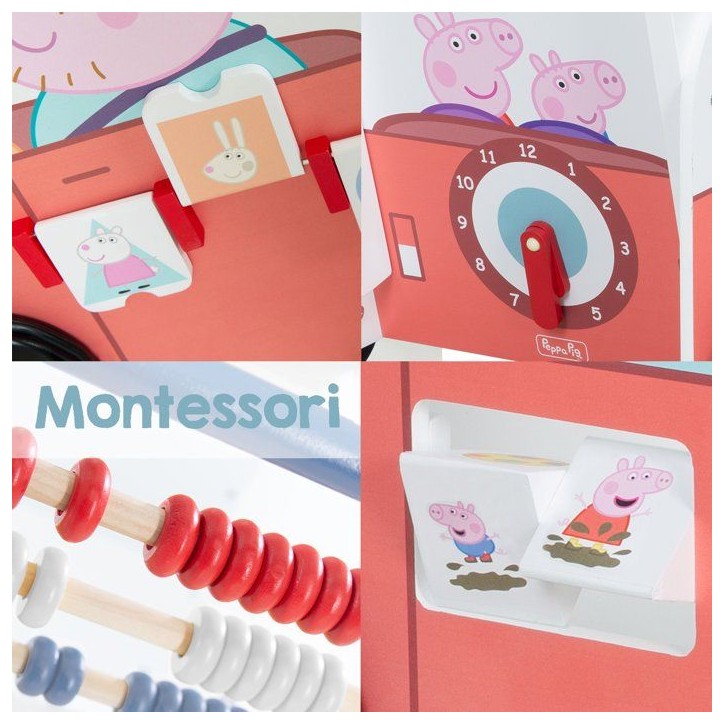 Chariot de marche multifonction - ROBA - Peppa Pig - Avec centre d'activités en forme de bus - Corail Chariot de marche multifonction - ROBA - Peppa Pig - Avec centre d'activités en forme de bus - Corail