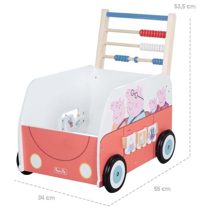 Chariot de marche multifonction - ROBA - Peppa Pig - Avec centre d'activités en forme de bus - Corail Chariot de marche multifonction - ROBA - Peppa Pig - Avec centre d'activités en forme de bus - Corail
