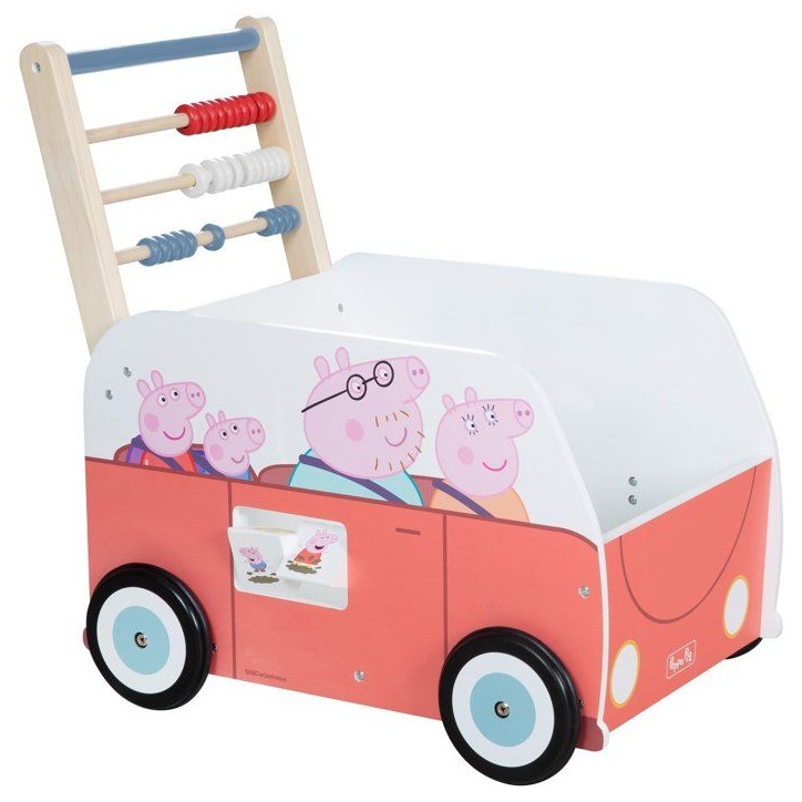 Chariot de marche multifonction - ROBA - Peppa Pig - Avec centre d'activités en forme de bus - Corail Chariot de marche multifonction - ROBA - Peppa Pig - Avec centre d'activités en forme de bus - Corail