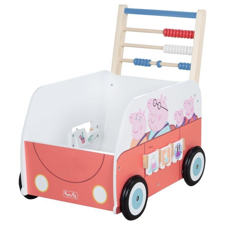 Chariot de marche multifonction - ROBA - Peppa Pig - Avec centre d'activités en forme de bus - Corail Chariot de marche multifonction - ROBA - Peppa Pig - Avec centre d'activités en forme de bus - Corail