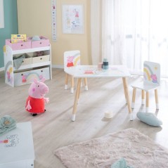 Set table et 2 chaises pour enfant - ROBA - Peppa Pig - Pieds en bois