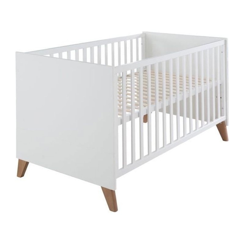 Lit bébé évolutif en lit junior - 70 x 140 cm - ROBA - OLE - Blanc