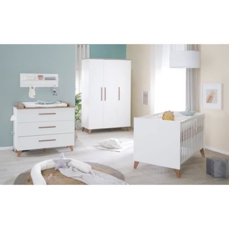 Chambre bébé complete : Lit évolutif 70 x 140 cm + commode a langer