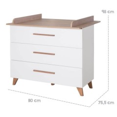 Chambre bébé complete : Lit évolutif 70 x 140 cm + commode a langer