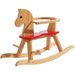 Cheval a bascule en bois - ROBA - Arceau de protection amovible - Natu