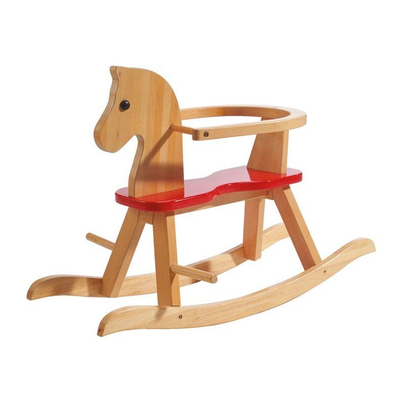Cheval a bascule en bois - ROBA - Arceau de protection amovible - Natu