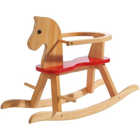 Cheval a bascule en bois - ROBA - Arceau de protection amovible - Natu