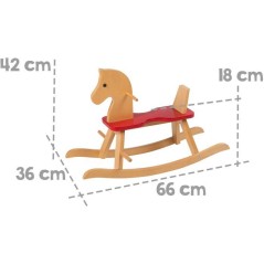 Cheval a bascule en bois - ROBA - Arceau de protection amovible - Natu