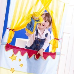 Set de 6 marionnettes a main - ROBA - Tissu punch et judy pour théât