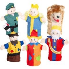 Théâtre de marionnettes en bois et tissu - ROBA - Avec 6 marionnette