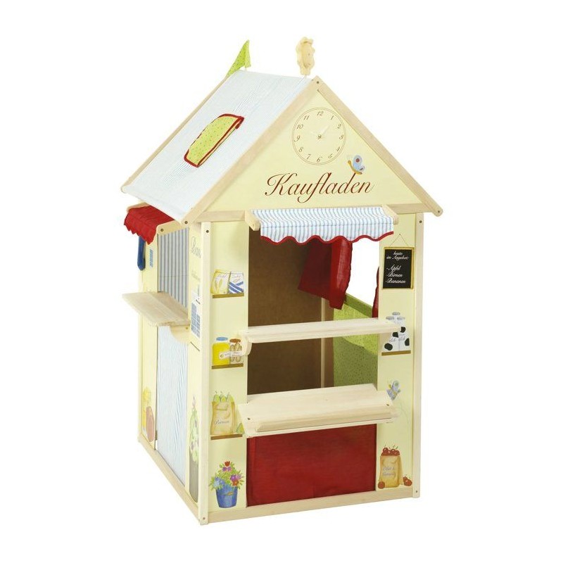 Maisonnette 4-en-1 - ROBA - Bois - 4 faces : Théâtre de marionnette,