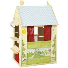 Maisonnette 4-en-1 - ROBA - Bois - 4 faces : Théâtre de marionnette,