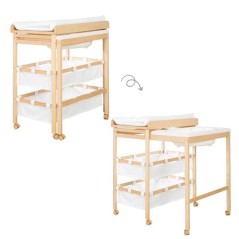Table a langer extensible avec baignoire - ROBA - BABY POOL - Matelas