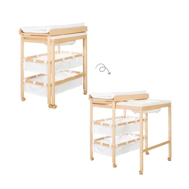 Table a langer extensible avec baignoire - ROBA - BABY POOL - Matelas