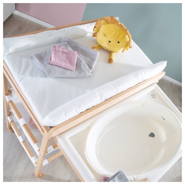 Table a langer extensible avec baignoire - ROBA - BABY POOL - Matelas a langer 'Roba Style' blanc inclus - Bois naturel Table a langer extensible avec baignoire - ROBA - BABY POOL - Matelas a langer 'Roba Style' blanc inclus - Bois naturel