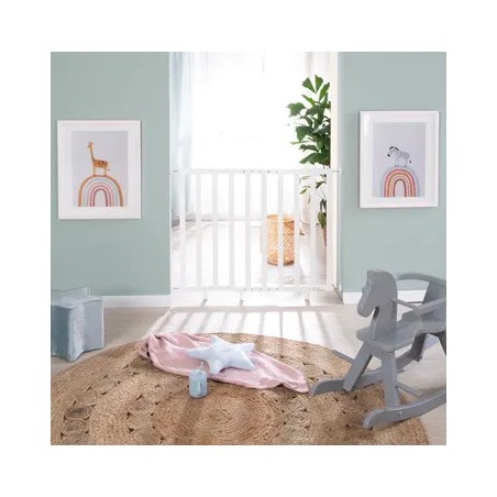 Barriere de sécurité bébé - ROBA - Pour porte et escalier - De 62 a 105 cm - Blanc