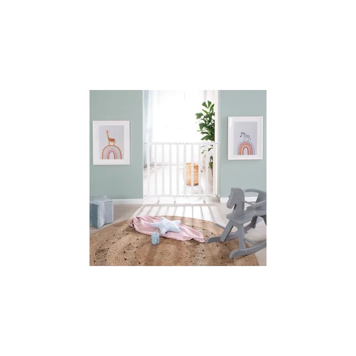 Barriere de sécurité bébé - ROBA - Pour porte et escalier - De 62 a 105 cm - Blanc