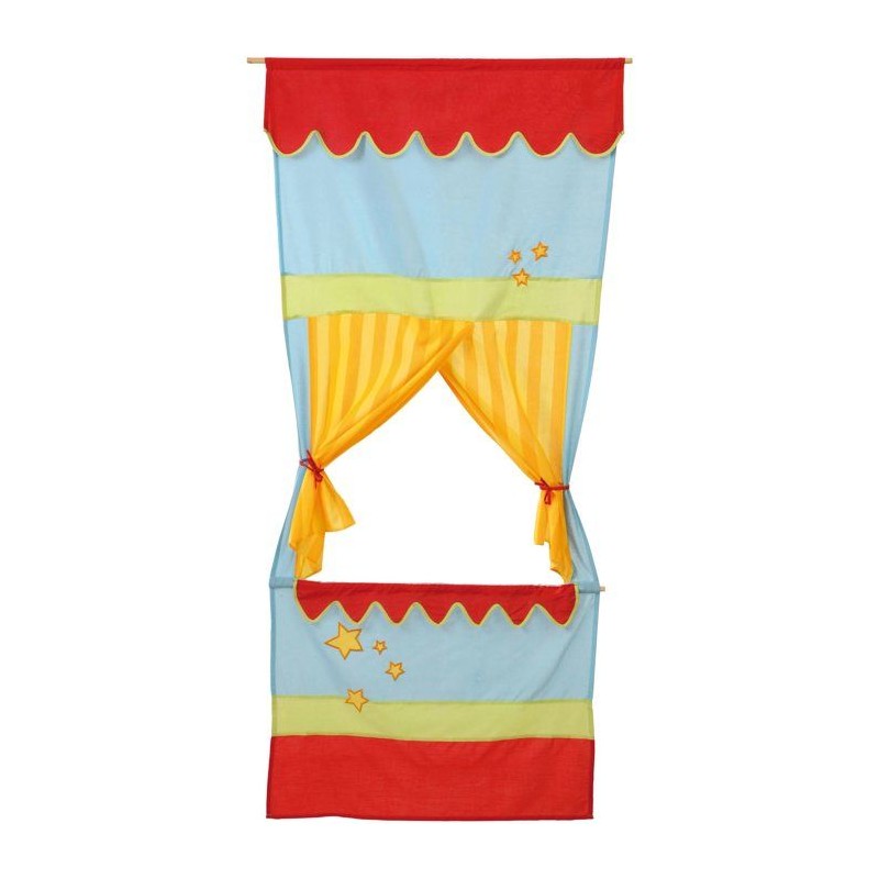 Castelet de marionnettes a suspendre - ROBA - Décor cirque rouge, j