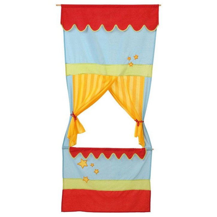 Castelet de marionnettes a suspendre - ROBA - Décor cirque rouge, jaune Castelet de marionnettes a suspendre - ROBA - Décor cirque rouge, jaune