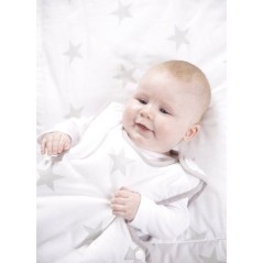 Matelas a langer - ROBA - LITTLE STARS - 85 x 75 cm - Blanc étoiles grises