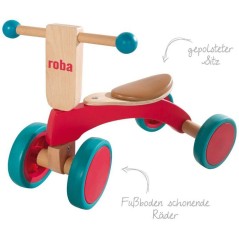 Porteur 1er âge - ROBA - Bois massif - Roues avant directionnelles -