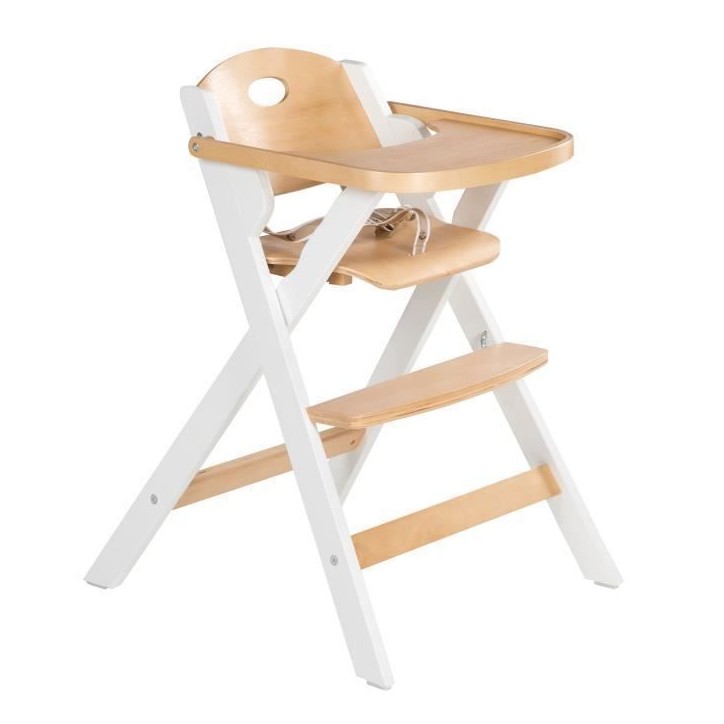 Chaise haute pliable - ROBA - FOLD UP SMART - Plateau repas + harnais de sécurité - Bois / Blanc Chaise haute pliable - ROBA - FOLD UP SMART - Plateau repas + harnais de sécurité - Bois / Blanc