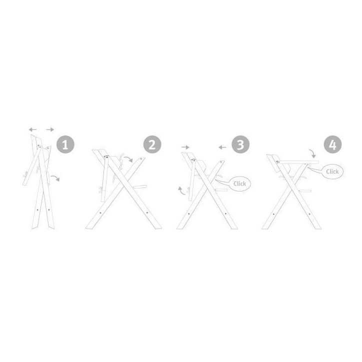 Chaise haute pliable - ROBA - FOLD UP SMART - Plateau repas + harnais de sécurité - Bois / Blanc Chaise haute pliable - ROBA - FOLD UP SMART - Plateau repas + harnais de sécurité - Bois / Blanc