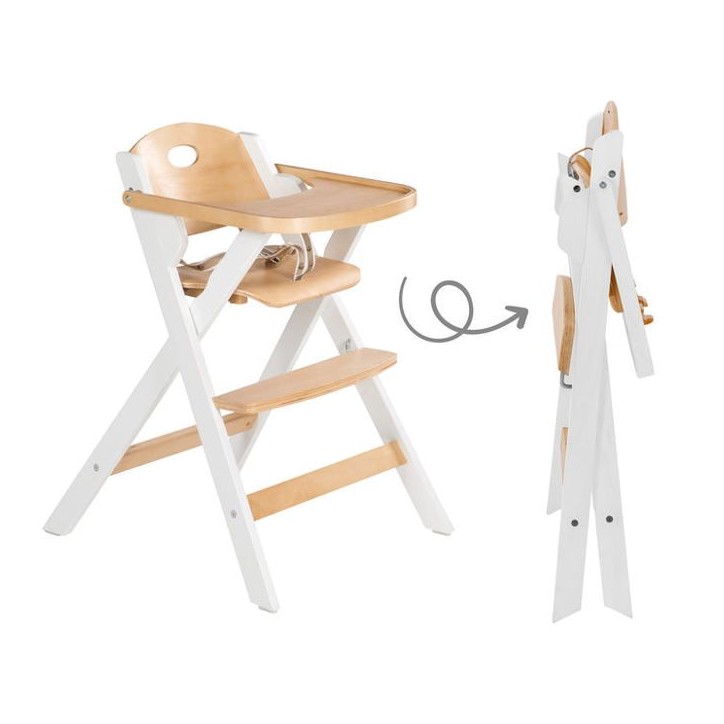 Chaise haute pliable - ROBA - FOLD UP SMART - Plateau repas + harnais de sécurité - Bois / Blanc Chaise haute pliable - ROBA - FOLD UP SMART - Plateau repas + harnais de sécurité - Bois / Blanc