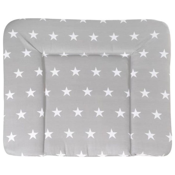 Matelas a langer - ROBA - LITTLE STARS - 85 x 75 cm - Gris étoiles blanches