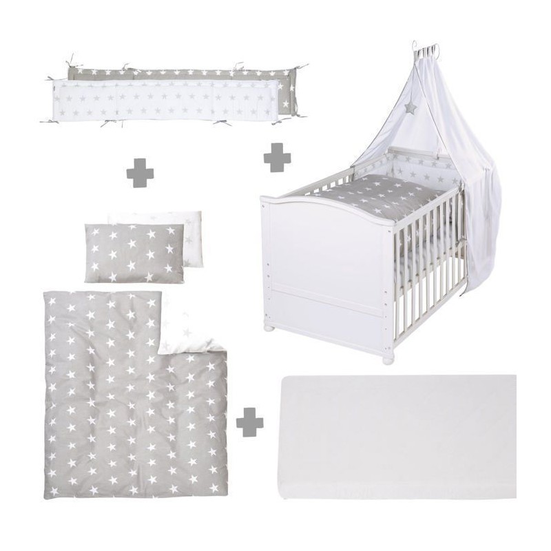 Lit bébé évolutif - 70 x 140 cm - ROBA - LITTLE STARS - Avec access