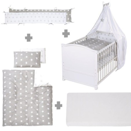 Lit bébé évolutif - 70 x 140 cm - ROBA - LITTLE STARS - Avec access