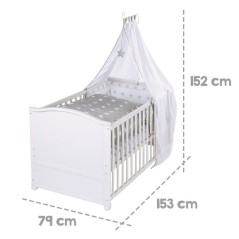 Lit bébé évolutif - 70 x 140 cm - ROBA - LITTLE STARS - Avec access