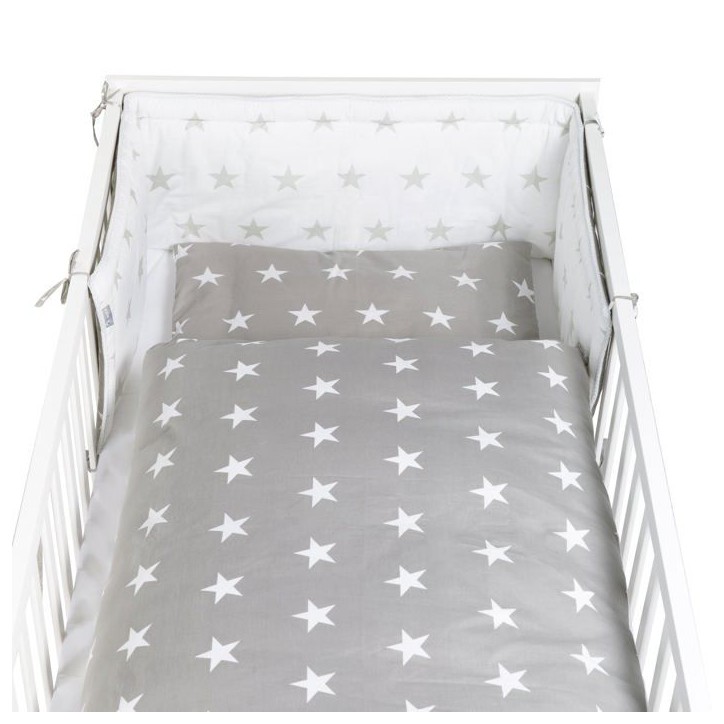 Lit bébé évolutif - 70 x 140 cm - ROBA - LITTLE STARS - Avec accessoires - Blanc Lit bébé évolutif - 70 x 140 cm - ROBA - LITTLE STARS - Avec accessoires - Blanc