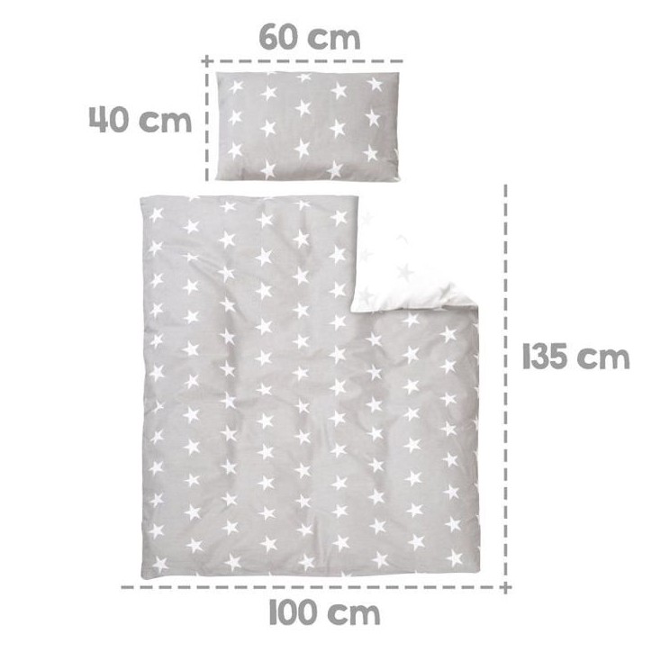 Lit bébé évolutif - 70 x 140 cm - ROBA - LITTLE STARS - Avec accessoires - Blanc Lit bébé évolutif - 70 x 140 cm - ROBA - LITTLE STARS - Avec accessoires - Blanc