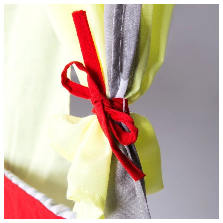 Castelet de marionnettes a suspendre - ROBA - Décor cirque Gris / Rouge / Jaune Castelet de marionnettes a suspendre - ROBA - Décor cirque Gris / Rouge / Jaune