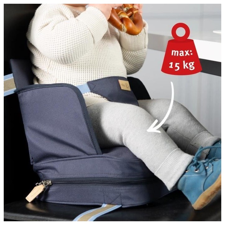 Réhausseur de chaise bébé - ROBA - Pliable - Coussin gonflable - Ceinture ajustable - 6 mois / 3 Ans (15 Kg) - Bleu marine Réhausseur de chaise bébé - ROBA - Pliable - Coussin gonflable - Ceinture ajustable - 6 mois / 3 Ans (15 Kg) - Bleu marine