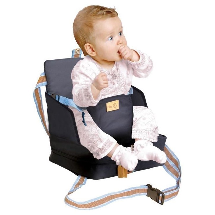 Réhausseur de chaise bébé - ROBA - Pliable - Coussin gonflable - Ceinture ajustable - 6 mois / 3 Ans (15 Kg) - Bleu marine Réhausseur de chaise bébé - ROBA - Pliable - Coussin gonflable - Ceinture ajustable - 6 mois / 3 Ans (15 Kg) - Bleu marine