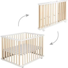 Parc bébé pliant - ROBA - 75 x 100 cm - Réglable en hauteur - Roule