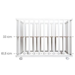Parc bébé pliant - ROBA - 75 x 100 cm - Réglable en hauteur - Roule