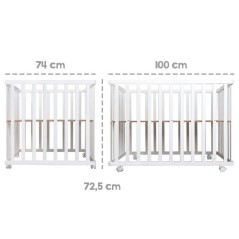 Parc bébé pliant - ROBA - 75 x 100 cm - Réglable en hauteur - Roule