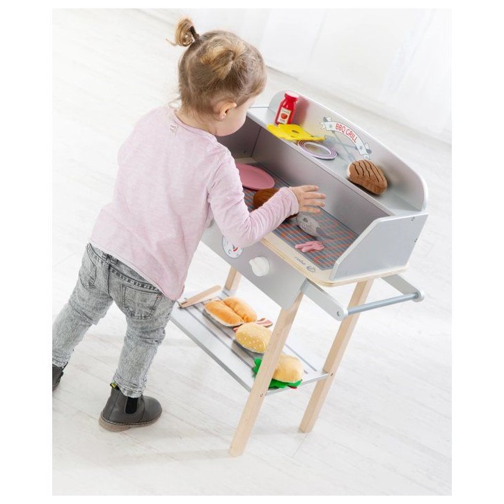 Cuisine barbecue pour enfant - ROBA - Bois massif - 14 accessoires - Gris / Naturel Cuisine barbecue pour enfant - ROBA - Bois massif - 14 accessoires - Gris / Naturel
