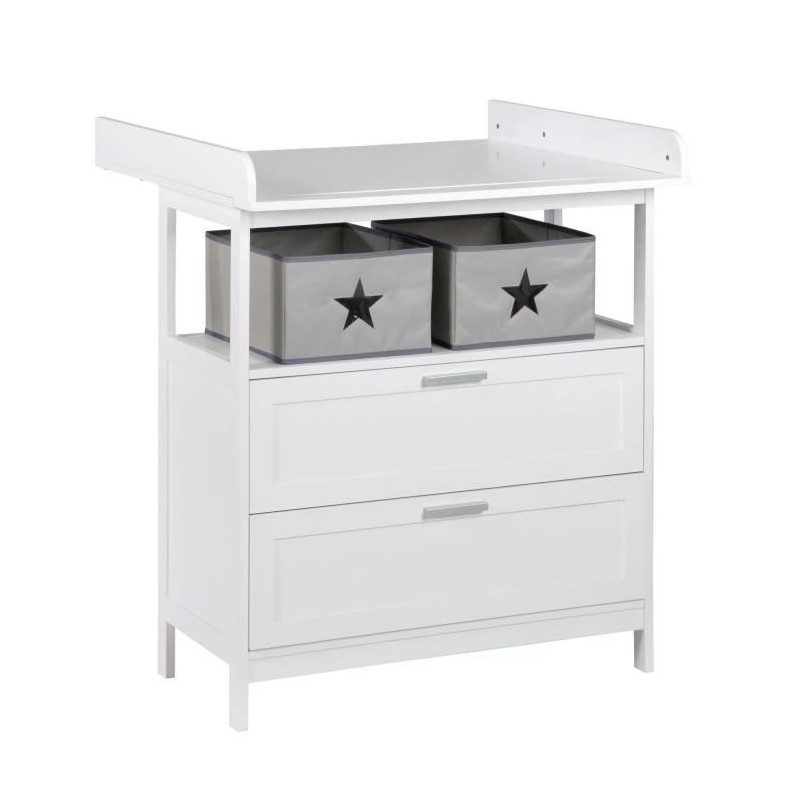 Commode a langer - ROBA - HAMBURG - 2 tiroirs + 2 boîtes de rangement